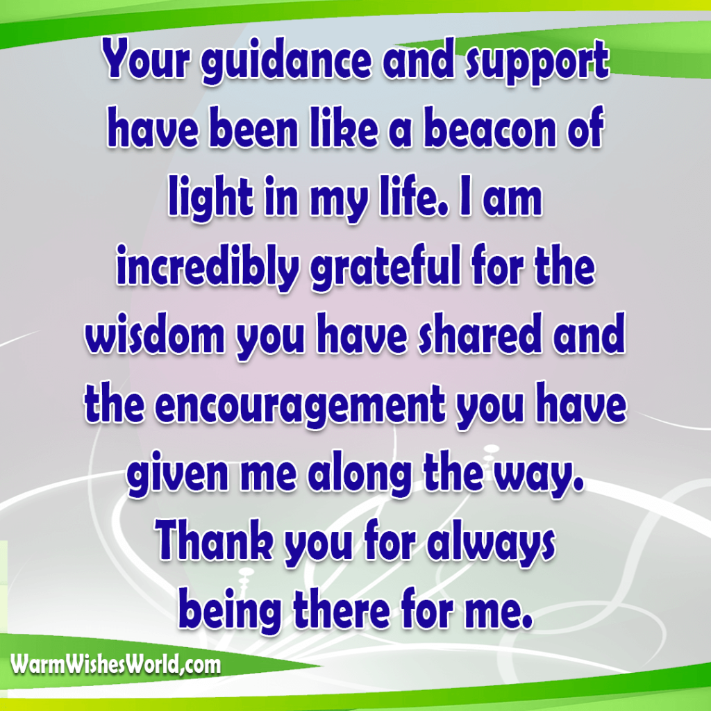 Thank You Messages For Your Guidance And Support
