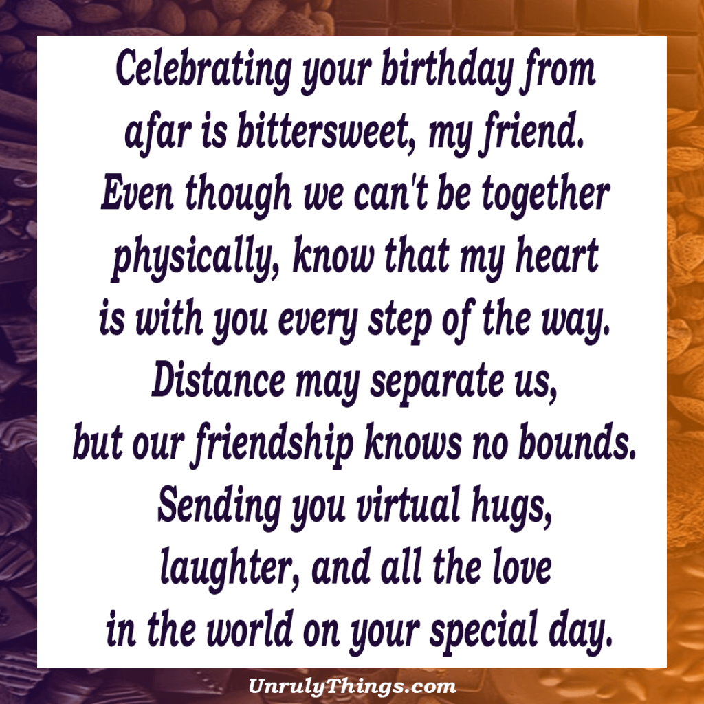 Birthday Messages for Best Friend Far Away