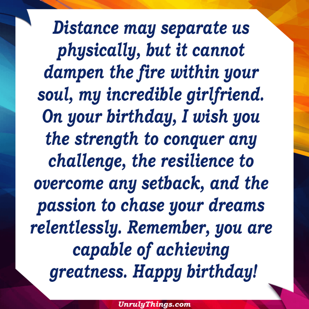 Inspirational Birthday Messages for Girlfriend Long Distance