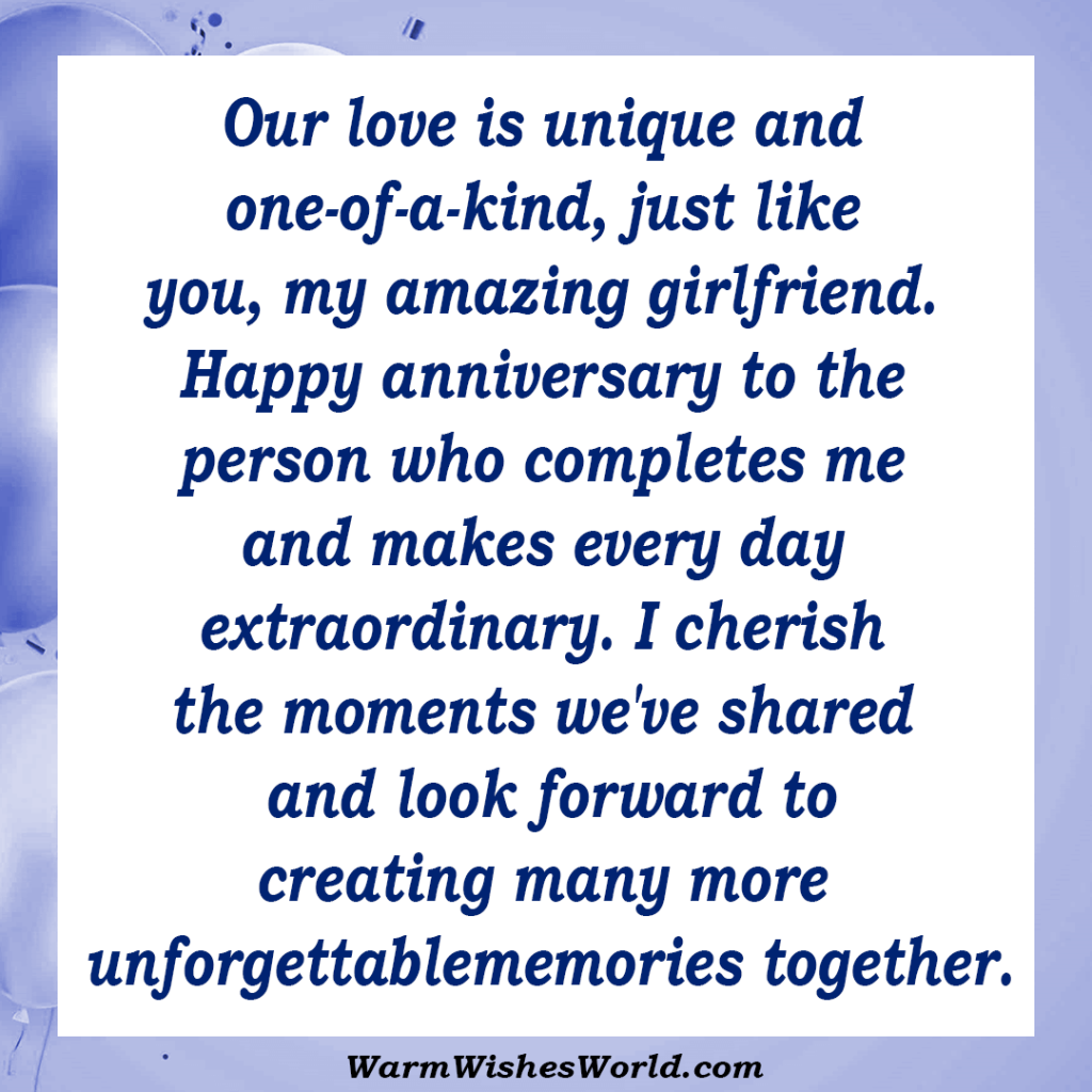 Sweet and Loveble Anniversary Messages for Girlfriend