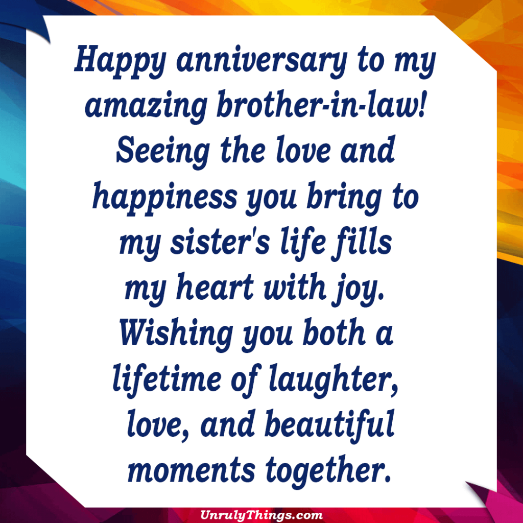 Wedding Anniversary Messages For Brother In Law