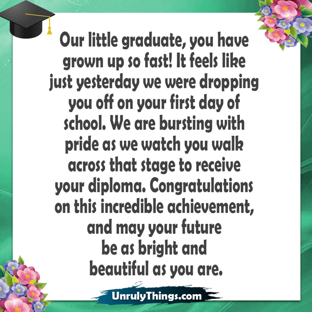 High School Graduation Messages from Parents