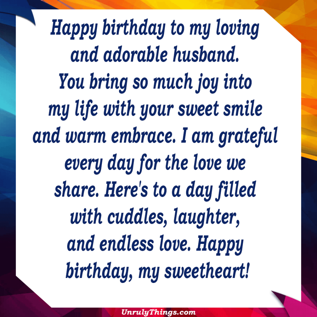 Romantic Birthday Messages For Husband