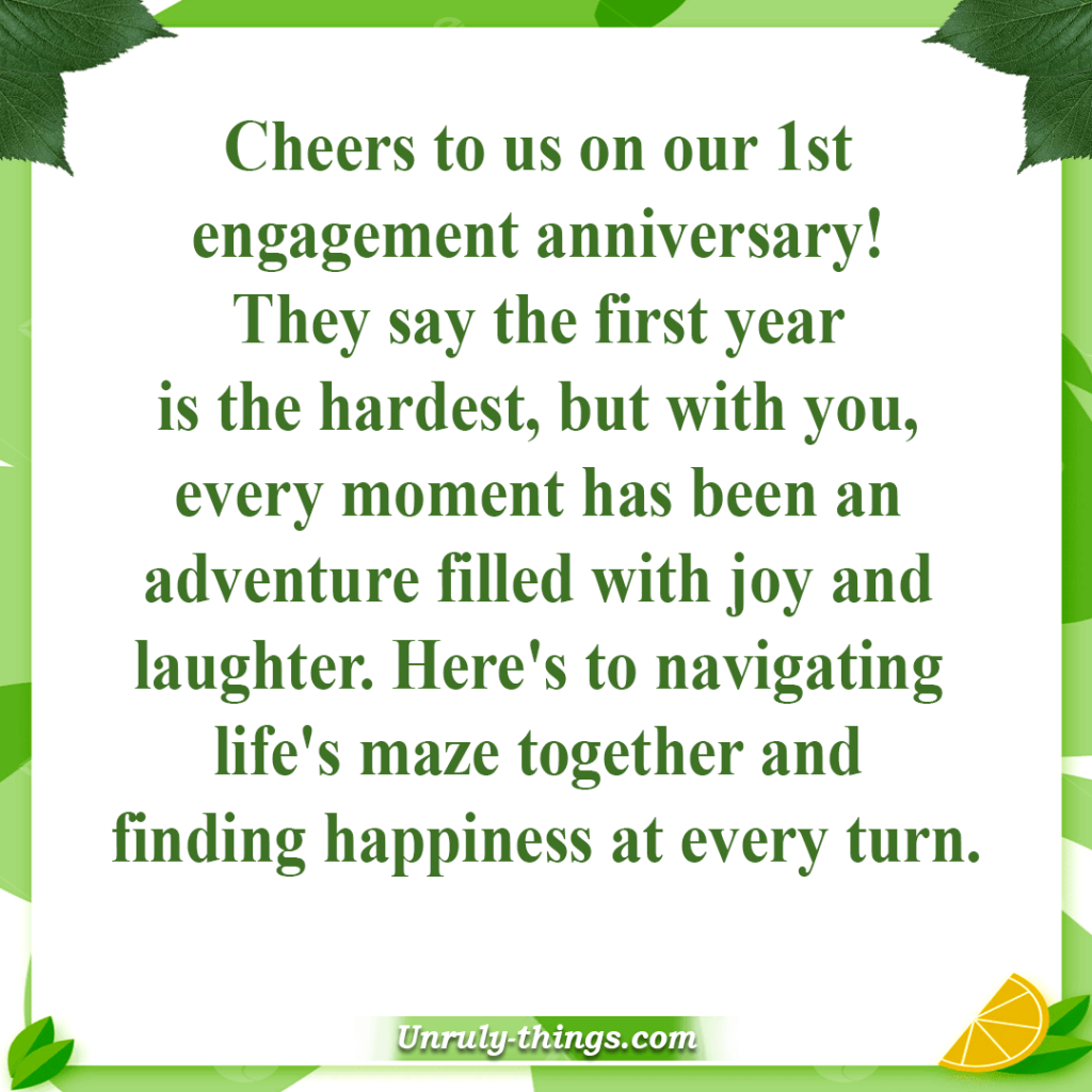 1st Engagement Anniversary Wishes To Husband